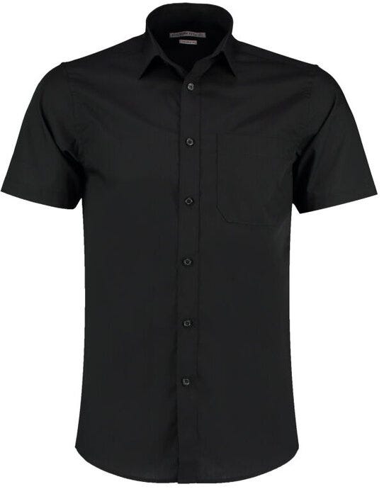 Kustom Kit KK141 Mens SS Tailored Poplin Shirt - Black