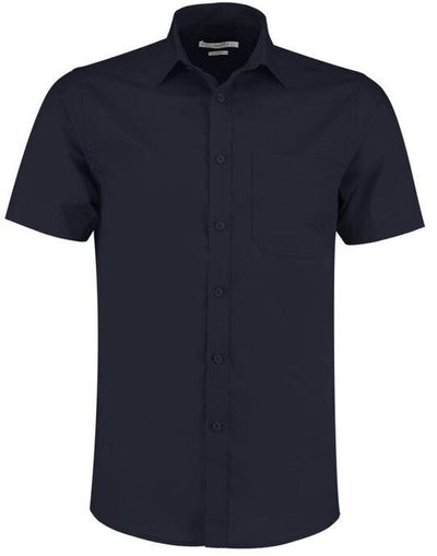 Kustom Kit KK141 Mens SS Tailored Poplin Shirt - Dark Navy