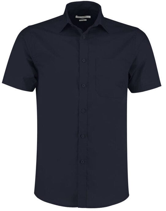 Kustom Kit KK141 Mens SS Tailored Poplin Shirt - Dark Navy