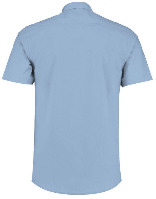 Kustom Kit KK141 Mens SS Tailored Poplin Shirt - Light Blue