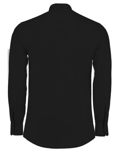 Kustom Kit KK142 Mens LS Tailored Poplin Shirt - Black