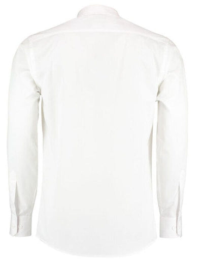 Kustom Kit KK142 Mens LS Tailored Poplin Shirt - White
