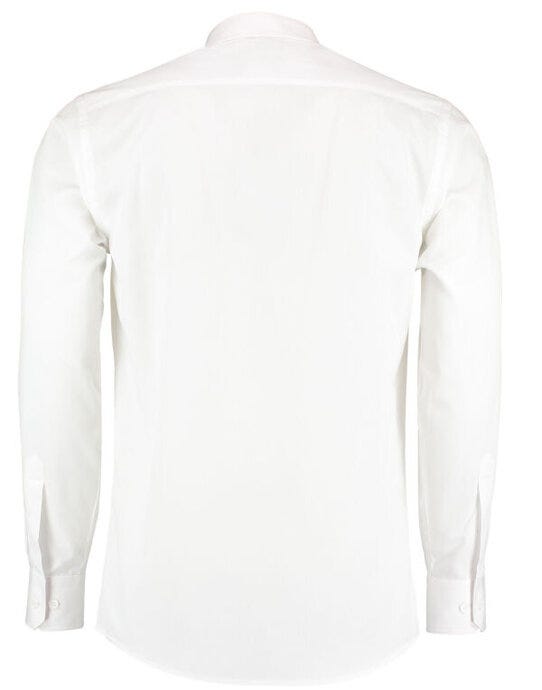 Kustom Kit KK142 Mens LS Tailored Poplin Shirt - White