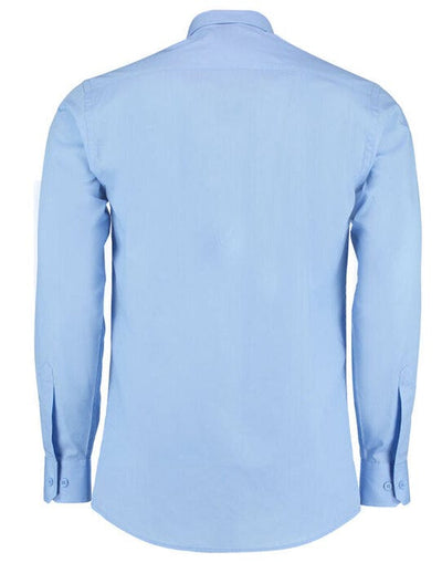 Kustom Kit KK142 Mens LS Tailored Poplin Shirt - Light Blue