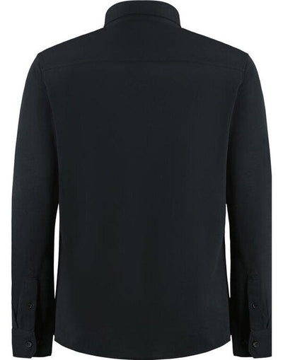 Kustom Kit KK143 Mens LS Superwash Pique Shirt - Black