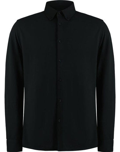 Kustom Kit KK143 Mens LS Superwash Pique Shirt - Black