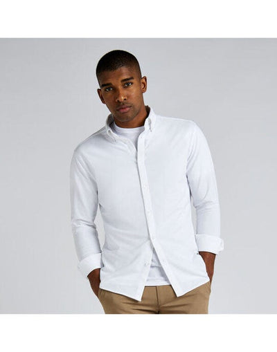 Kustom Kit KK143 Mens LS Superwash Pique Shirt - White