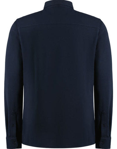 Kustom Kit KK143 Mens LS Superwash Pique Shirt - Navy
