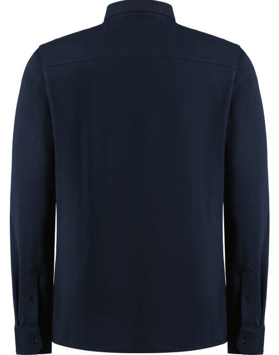 Kustom Kit KK143 Mens LS Superwash Pique Shirt - Navy
