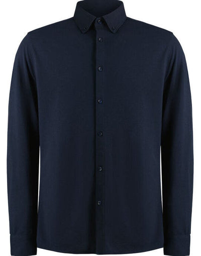 Kustom Kit KK143 Mens LS Superwash Pique Shirt - Navy