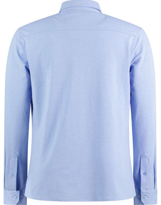Kustom Kit KK143 Mens LS Superwash Pique Shirt - Light Heather Blue