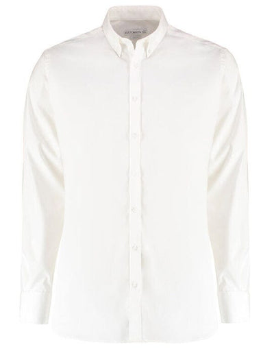 Kustom Kit KK182 Mens LS Stretch Oxford Shirt - White