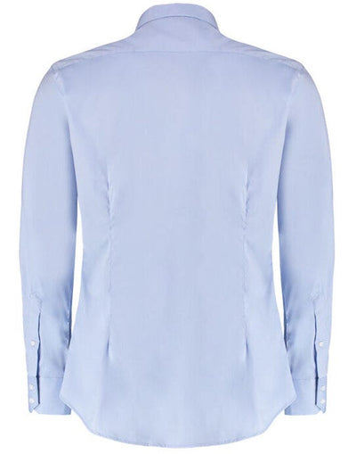 Kustom Kit KK182 Mens LS Stretch Oxford Shirt - Light Blue