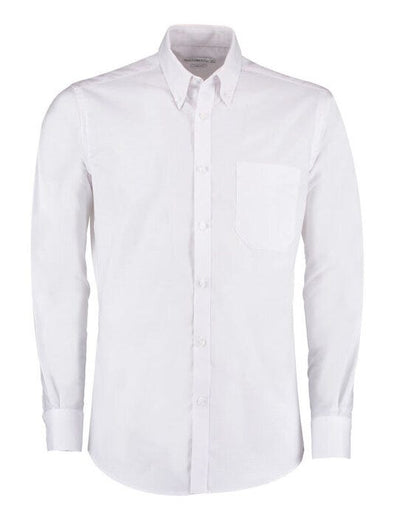 Kustom Kit KK184 Mens LS Slim Workwear Shirt - White