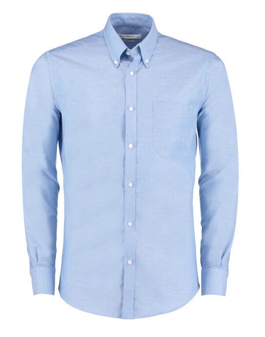 Kustom Kit KK184 Mens LS Slim Workwear Shirt - Light Blue