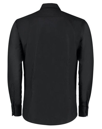 Kustom Kit KK184 Mens LS Slim Workwear Shirt - Black