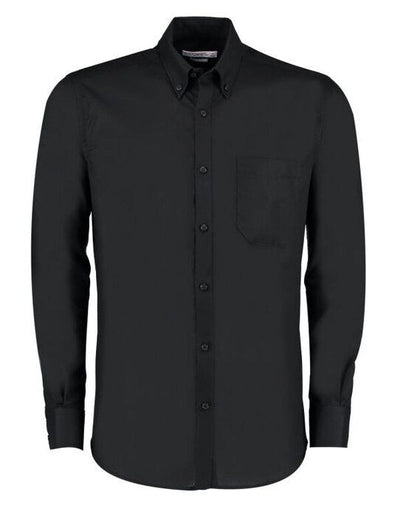 Kustom Kit KK184 Mens LS Slim Workwear Shirt - Black
