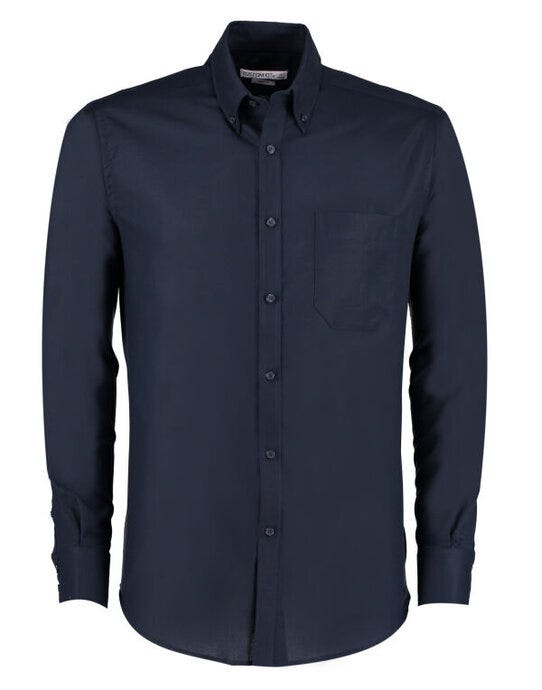 Kustom Kit KK184 Mens LS Slim Workwear Shirt - Navy