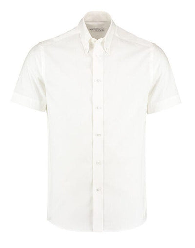 Kustom Kit KK187 Mens SS Tailored Oxford Shirt - White