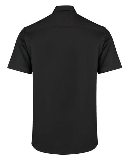 Kustom Kit KK187 Mens SS Tailored Oxford Shirt - Black