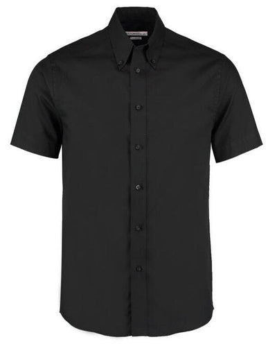 Kustom Kit KK187 Mens SS Tailored Oxford Shirt - Black