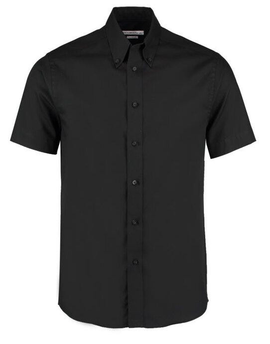 Kustom Kit KK187 Mens SS Tailored Oxford Shirt - Black