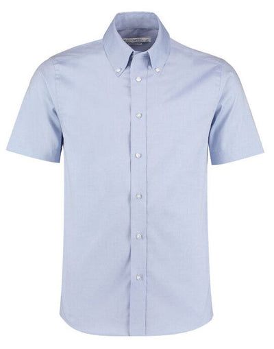 Kustom Kit KK187 Mens SS Tailored Oxford Shirt - Light Blue