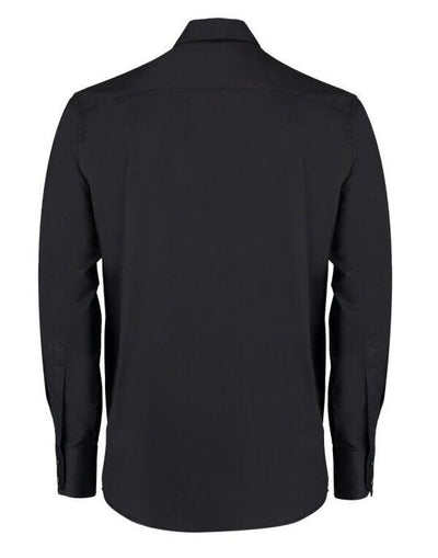Kustom Kit KK188 Mens LS Tailored Oxford Shirt - Black