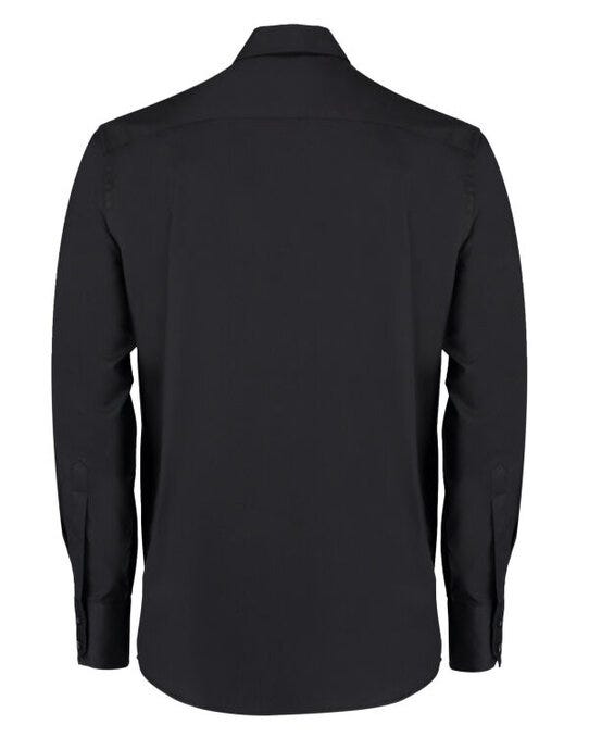 Kustom Kit KK188 Mens LS Tailored Oxford Shirt - Black