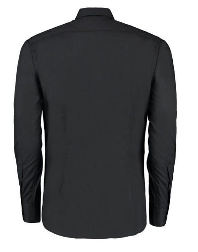 Kustom Kit KK192 Mens LS Slim Business Shirt - Black