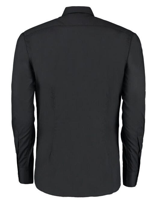 Kustom Kit KK192 Mens LS Slim Business Shirt - Black