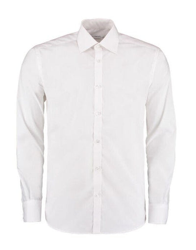 Kustom Kit KK192 Mens LS Slim Business Shirt - White