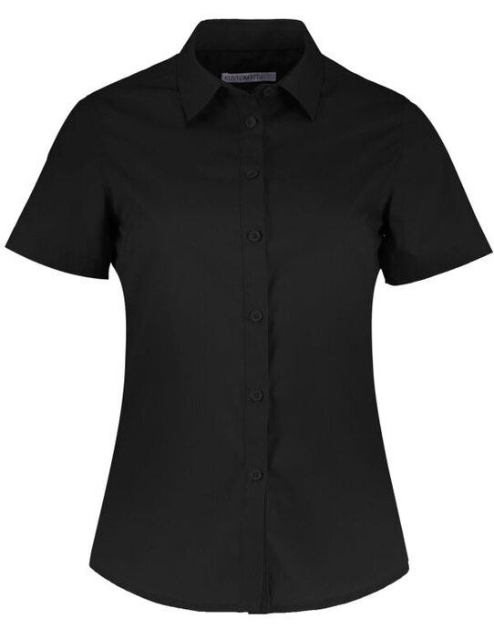 Kustom Kit KK241 Lady SS Tailored Poplin Shirt - Black