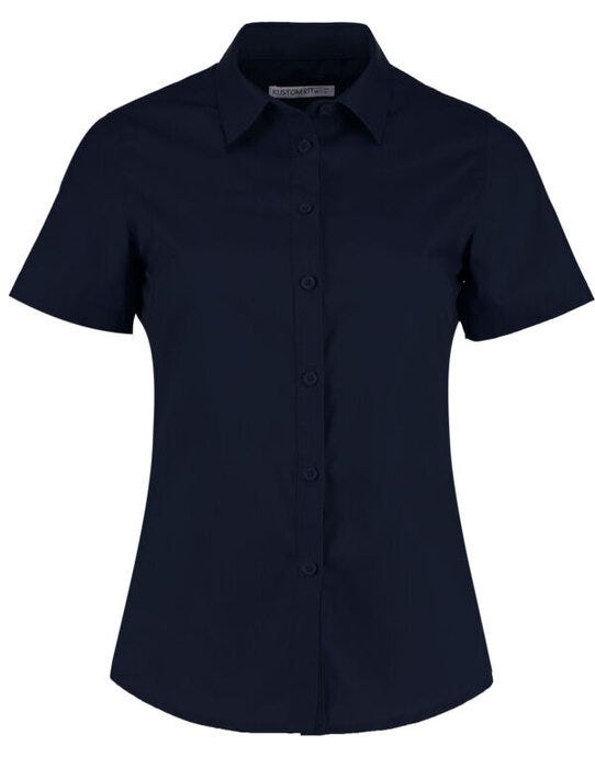 Kustom Kit KK241 Lady SS Tailored Poplin Shirt - Dark Navy