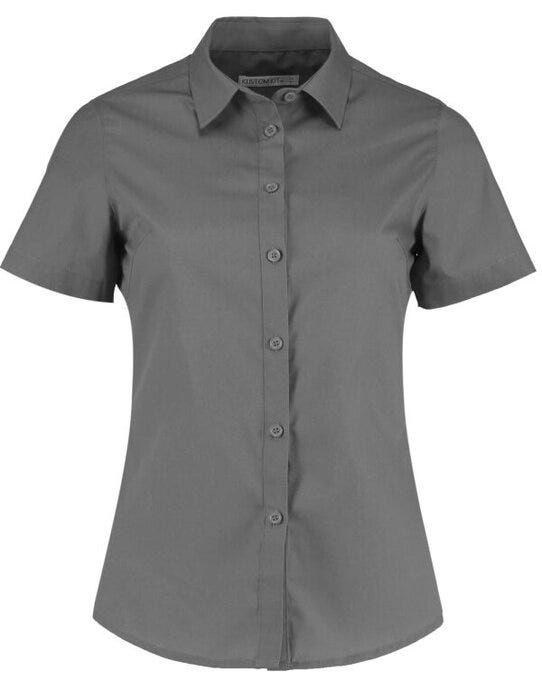 Kustom Kit KK241 Lady SS Tailored Poplin Shirt - Graphite