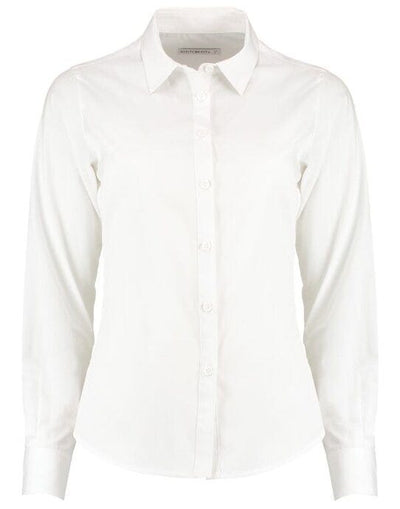 Kustom Kit KK242 Lady LS Tailored Poplin Shirt - White