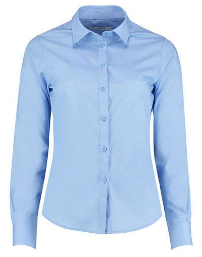 Kustom Kit KK242 Lady LS Tailored Poplin Shirt - Light Blue