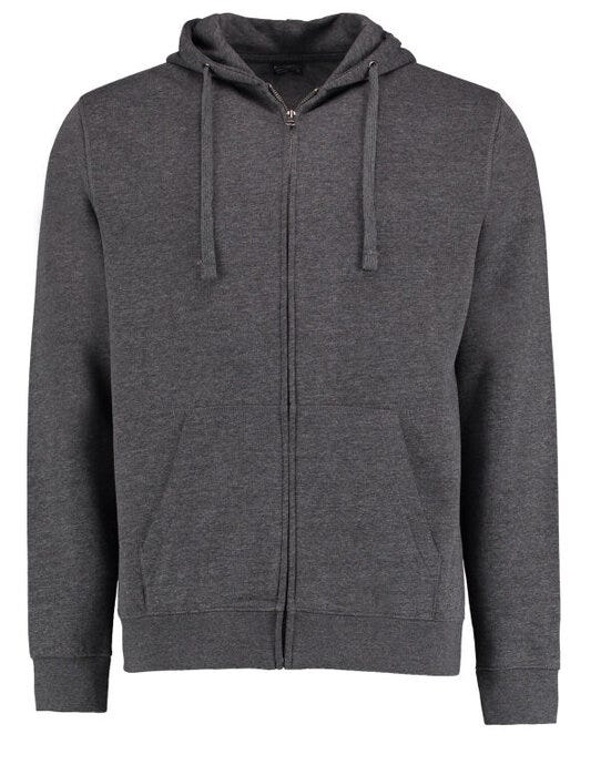 Kustom Kit KK303 Mens Superwash Zipped Hoodie - Dark Grey Marl