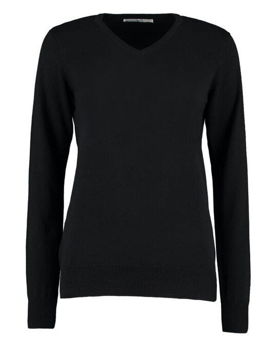 Kustom Kit KK353 Ladies Arundel V Neck Sweater - Black