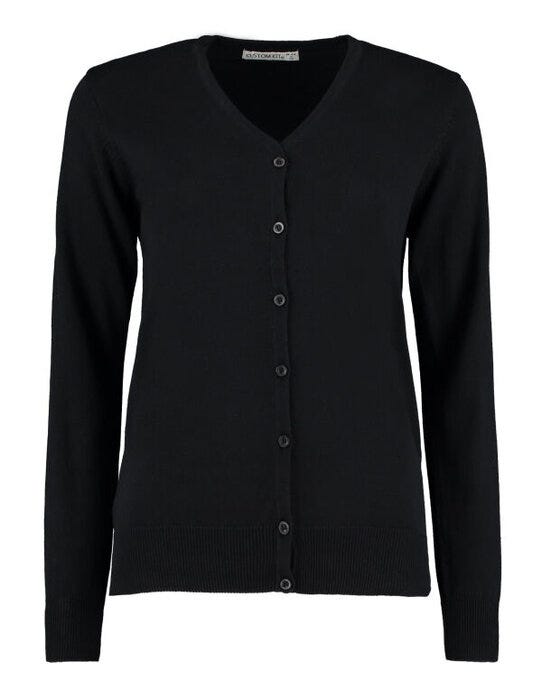 Kustom Kit KK354 Ladies V-Neck Cardigan - Black