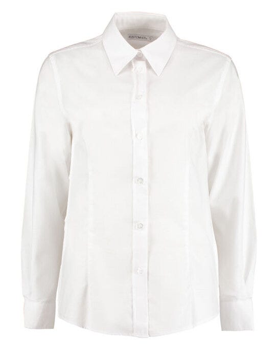 Kustom Kit KK361 Ladies LS Workwear Shirt - White