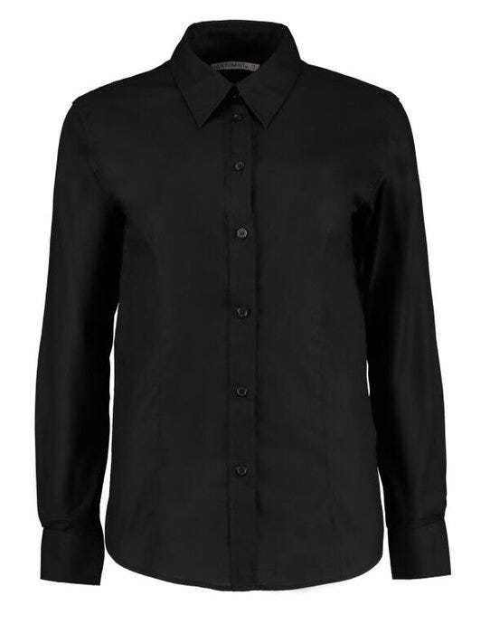 Kustom Kit KK361 Ladies LS Workwear Shirt - Black