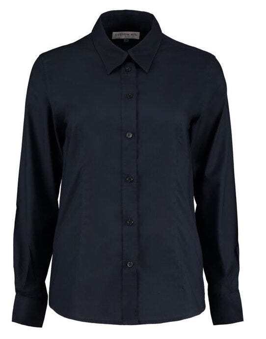 Kustom Kit KK361 Ladies LS Workwear Shirt - French Navy