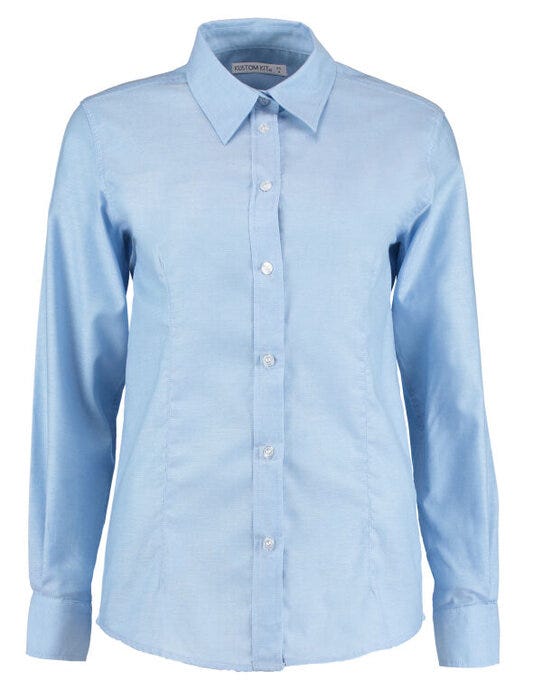 Kustom Kit KK361 Ladies LS Workwear Shirt - Light Blue