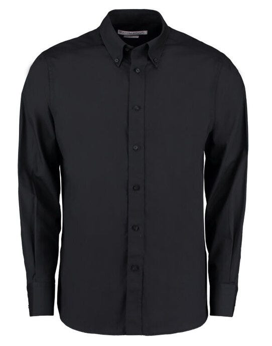 Kustom Kit KK386 Mens LS Tailored City Shirt - Black