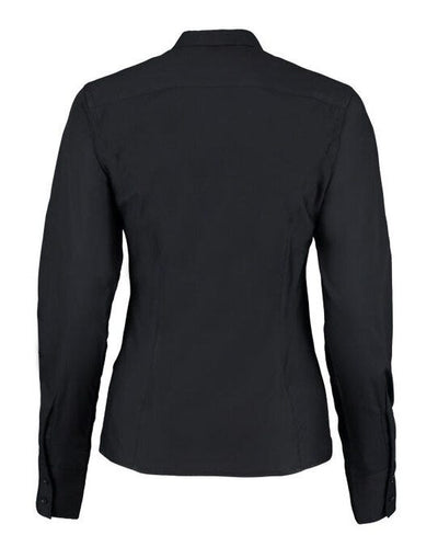 Kustom Kit KK388 Ladies LS Tailored City Shirt - Black