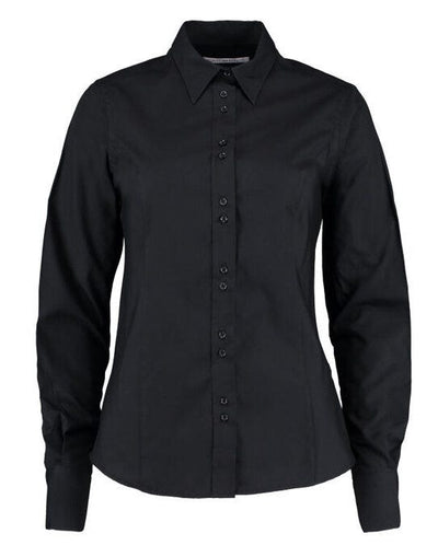 Kustom Kit KK388 Ladies LS Tailored City Shirt - Black