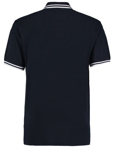 Kustom Kit KK409 Mens Tipped Collar Polo - Navy/White