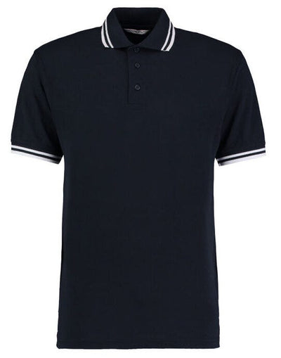 Kustom Kit KK409 Mens Tipped Collar Polo - Navy/White