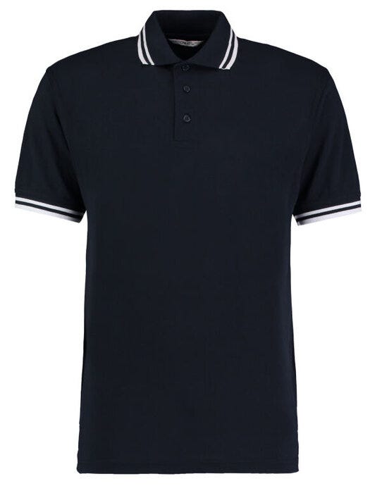 Kustom Kit KK409 Mens Tipped Collar Polo - Navy/White